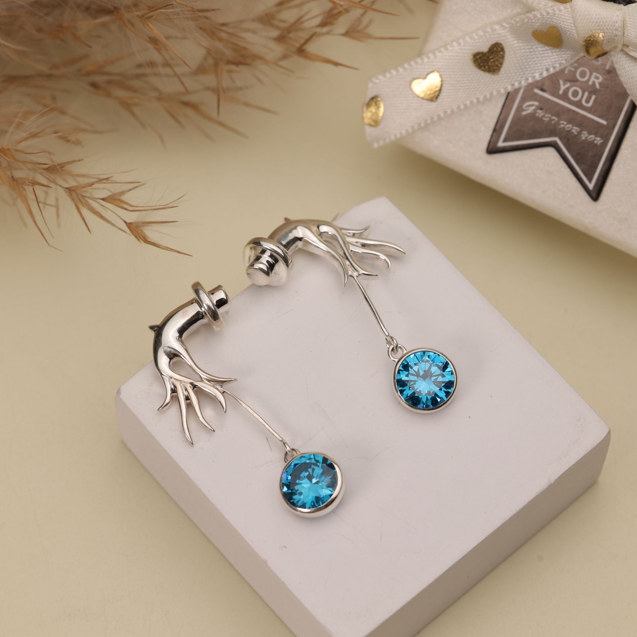 Witch Hand Silver Earrings