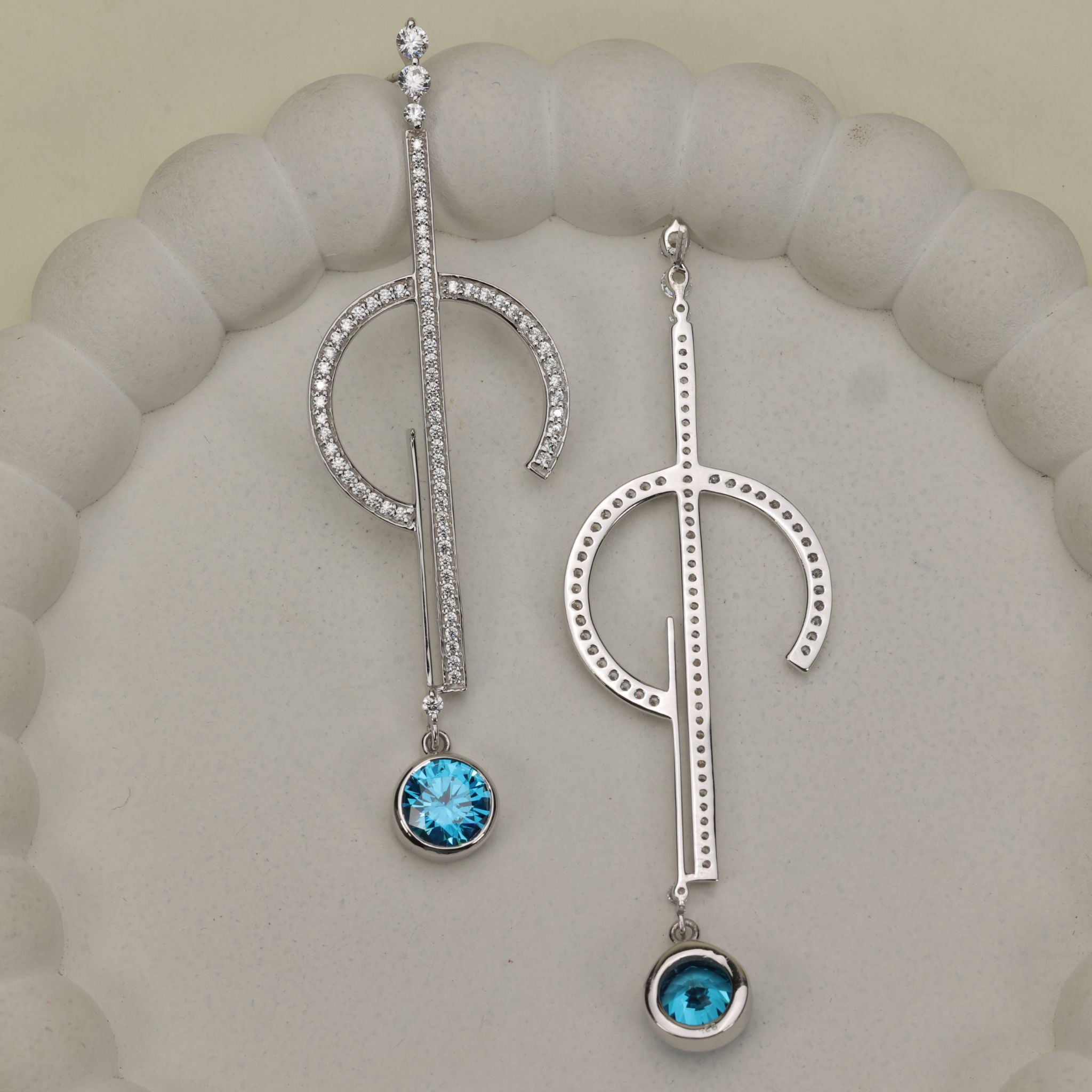 Swiss Blue Topaz Dangle Drop Earrings