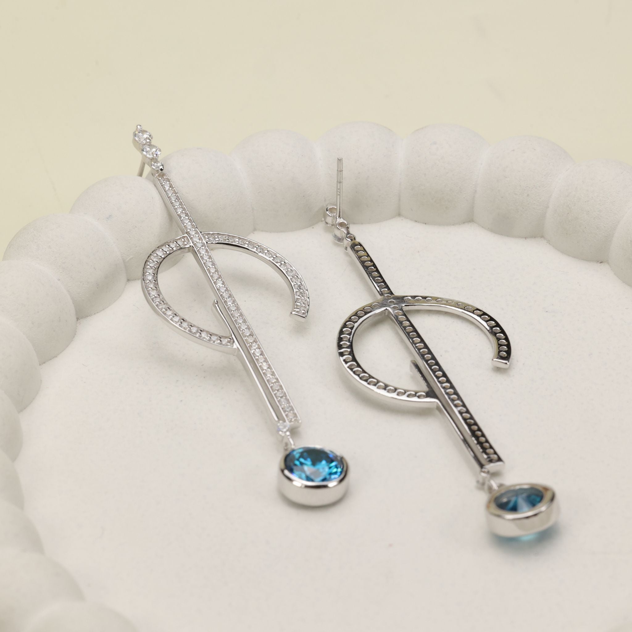 Swiss Blue Topaz Dangle Drop Earrings