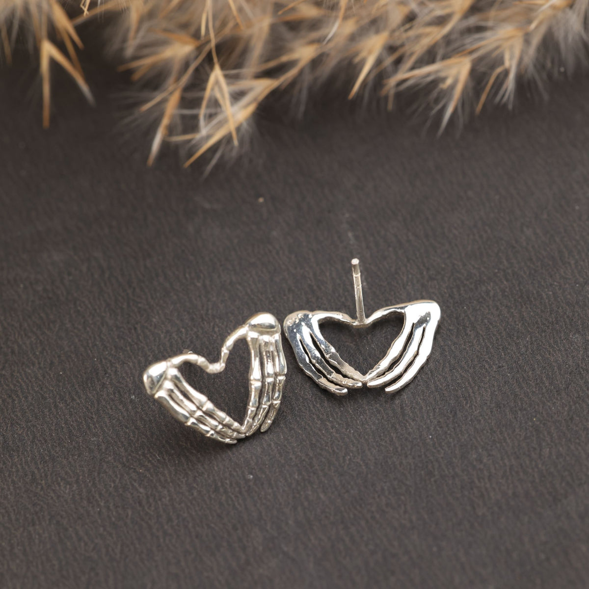 Skeleton Heart Studs