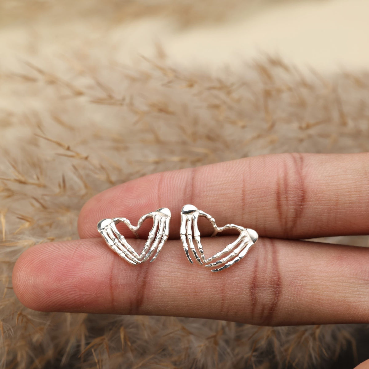Skeleton Heart Studs
