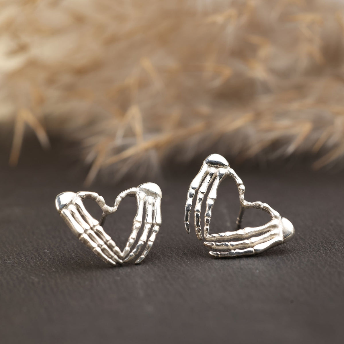 Skeleton Heart Studs