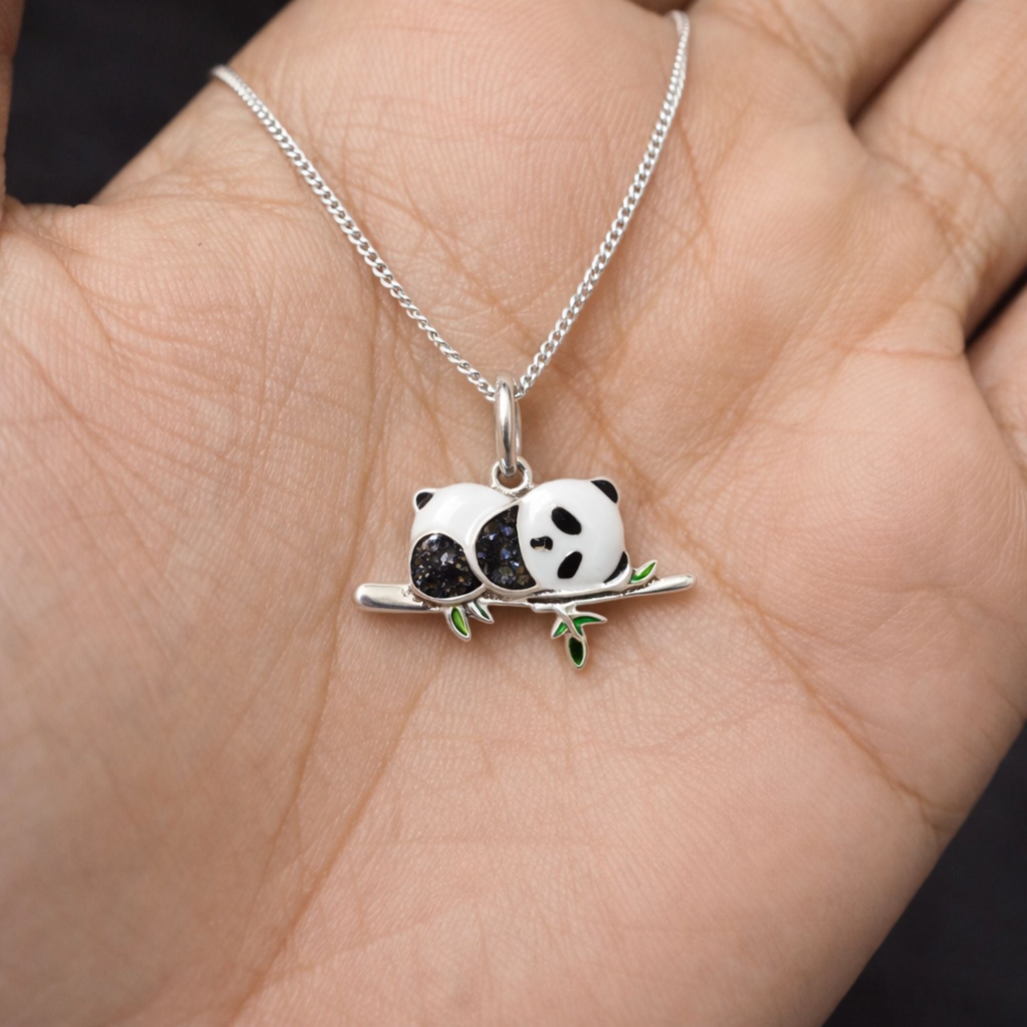 Panda Druzy Sterling Silver Pendant