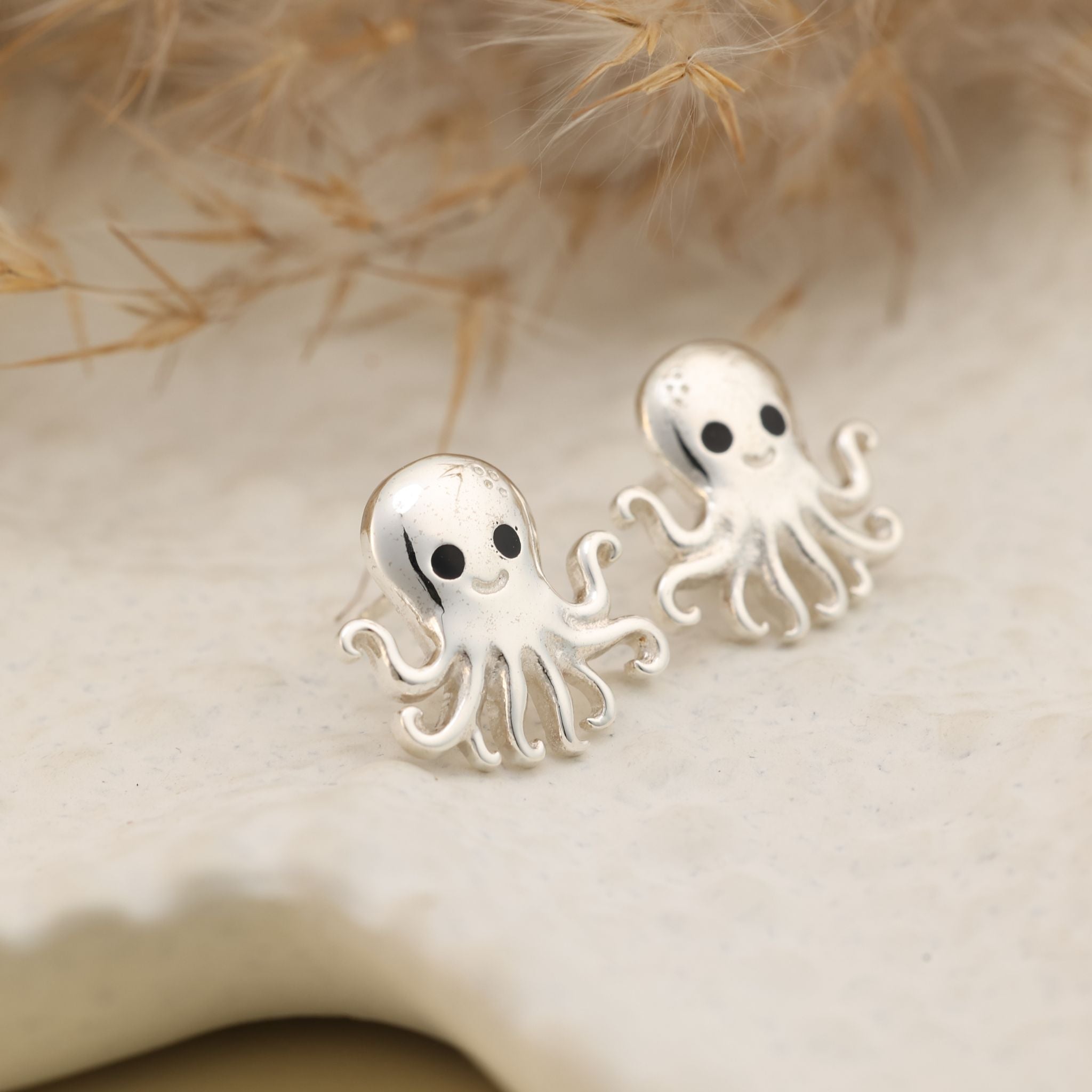 Octopus stud earrings crafted in 925 sterling silver