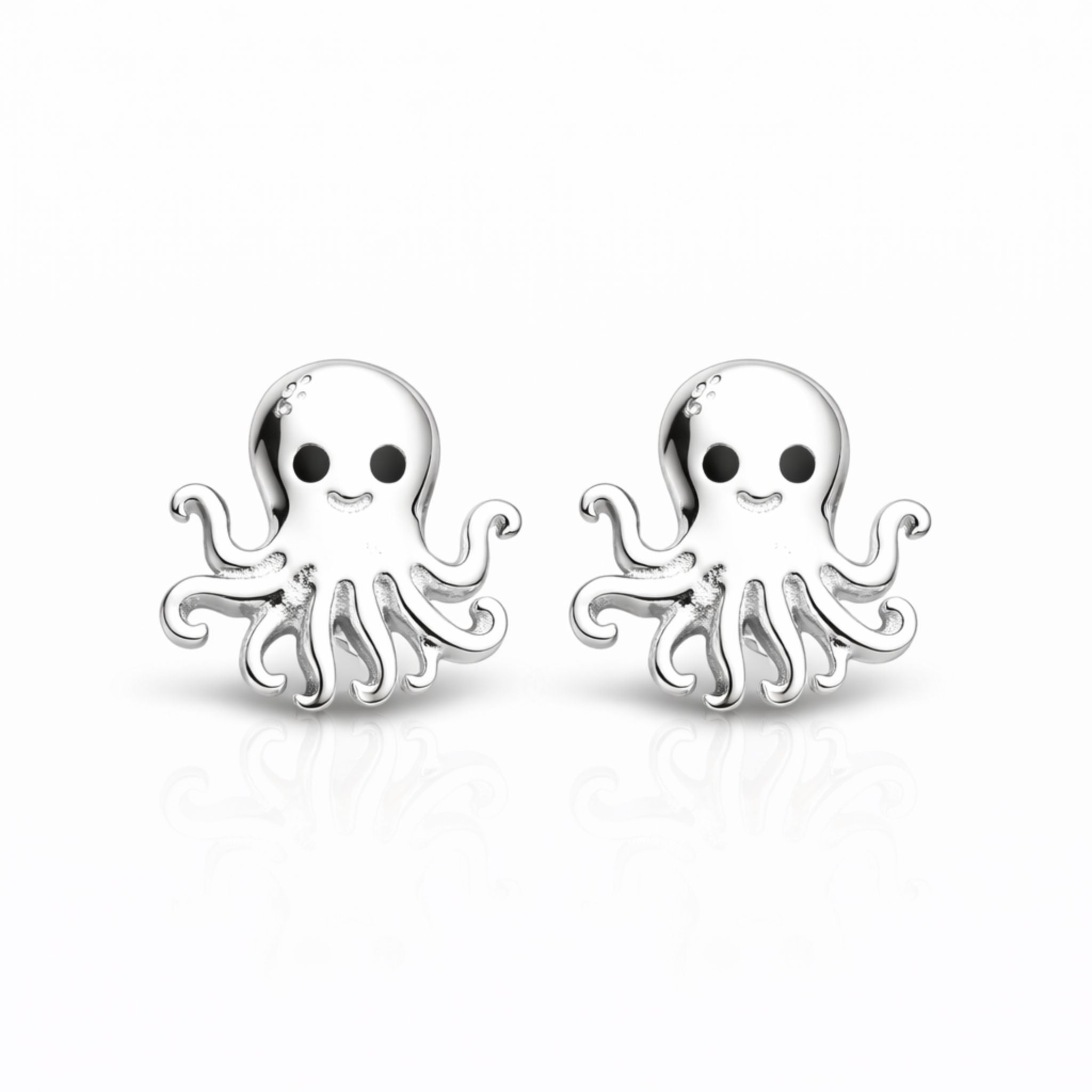 Octopus stud earrings crafted in 925 sterling silver