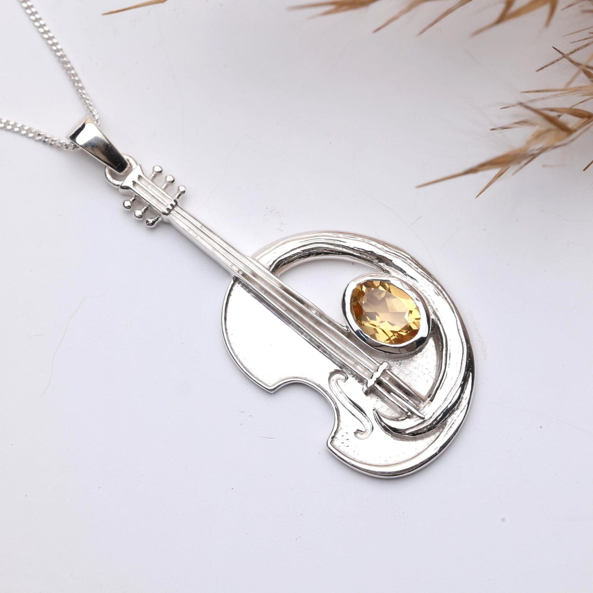 Violin Silver Pendant