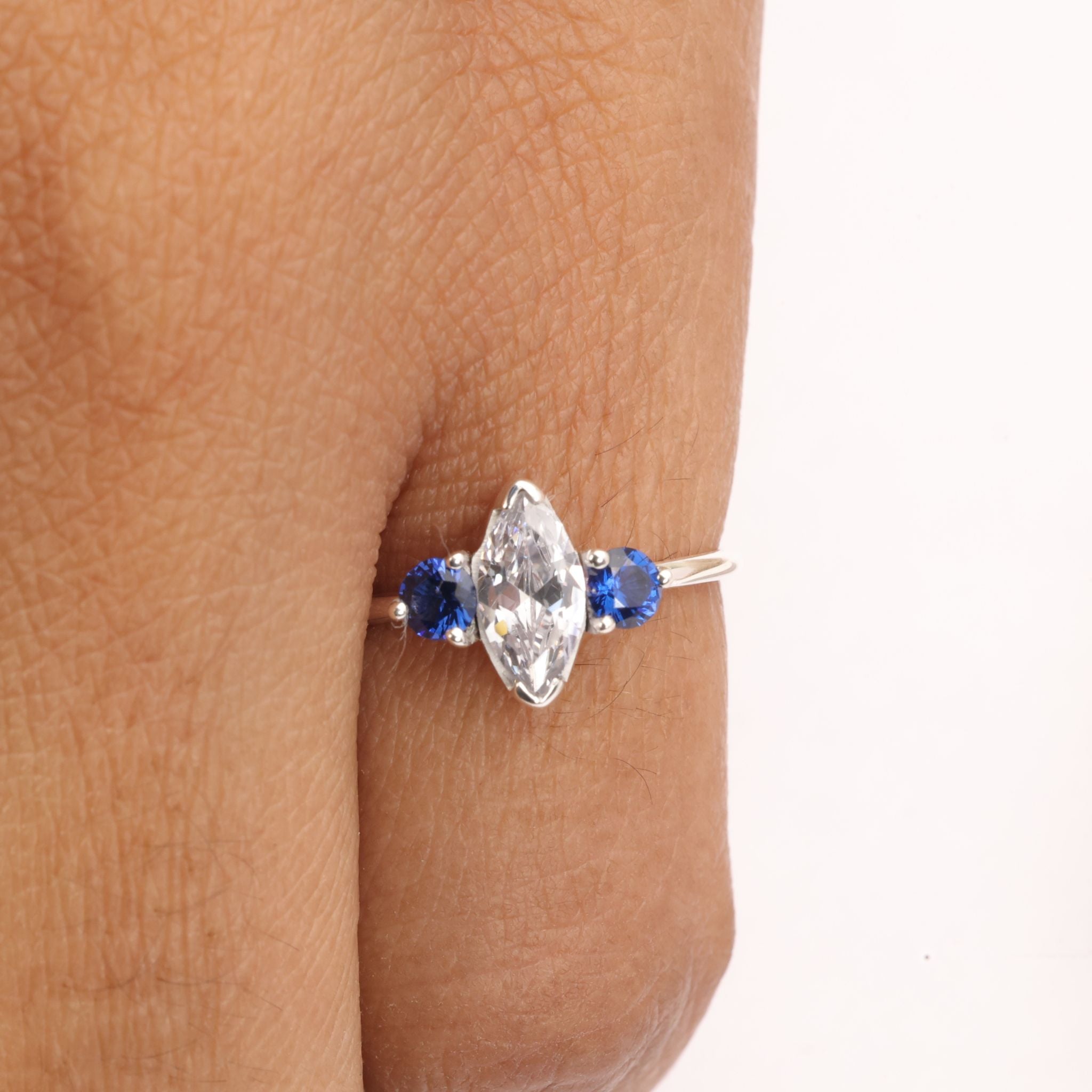 CZ Sapphire Sterling Silver Ring