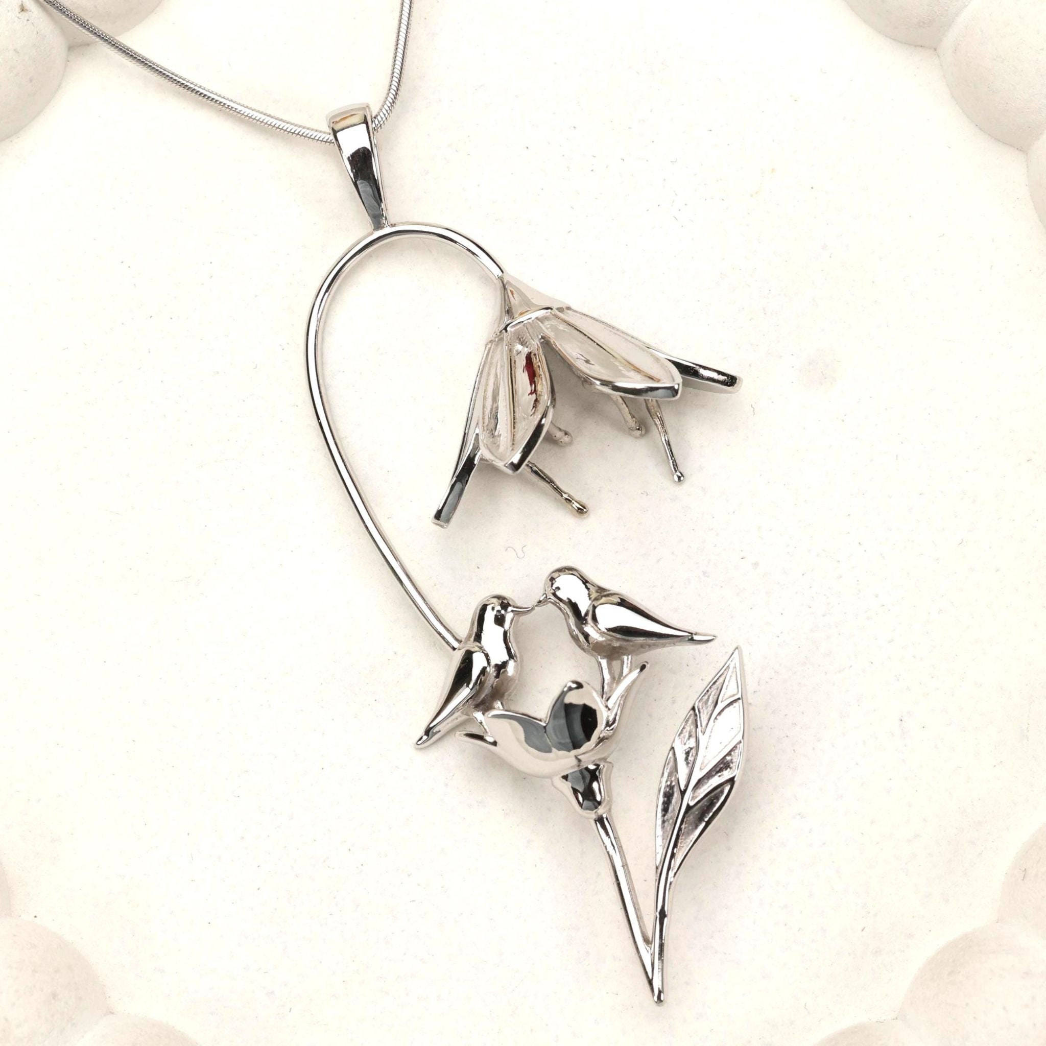 Love Birds Flower Pendant