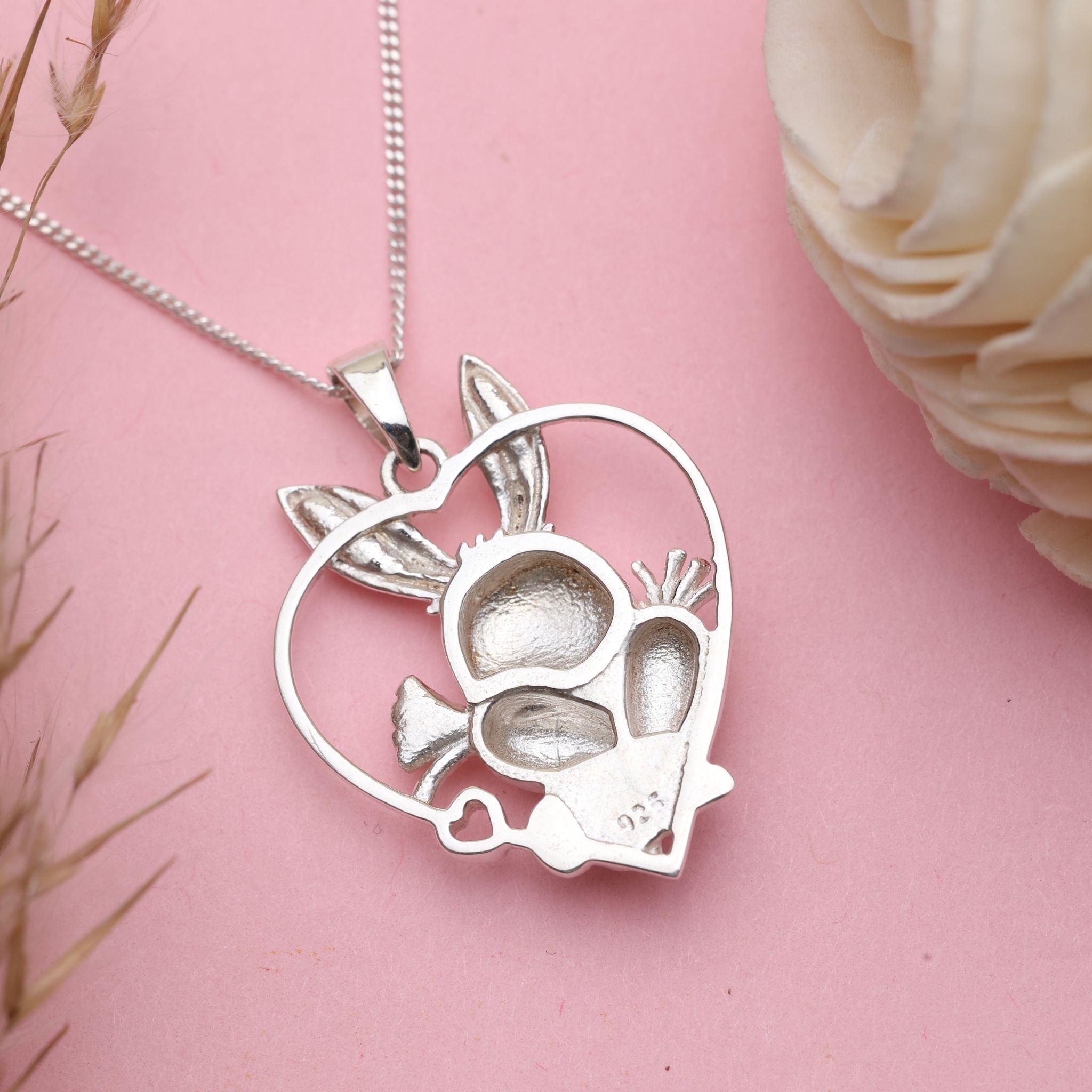 Bunny Rabbit Heart Pendant