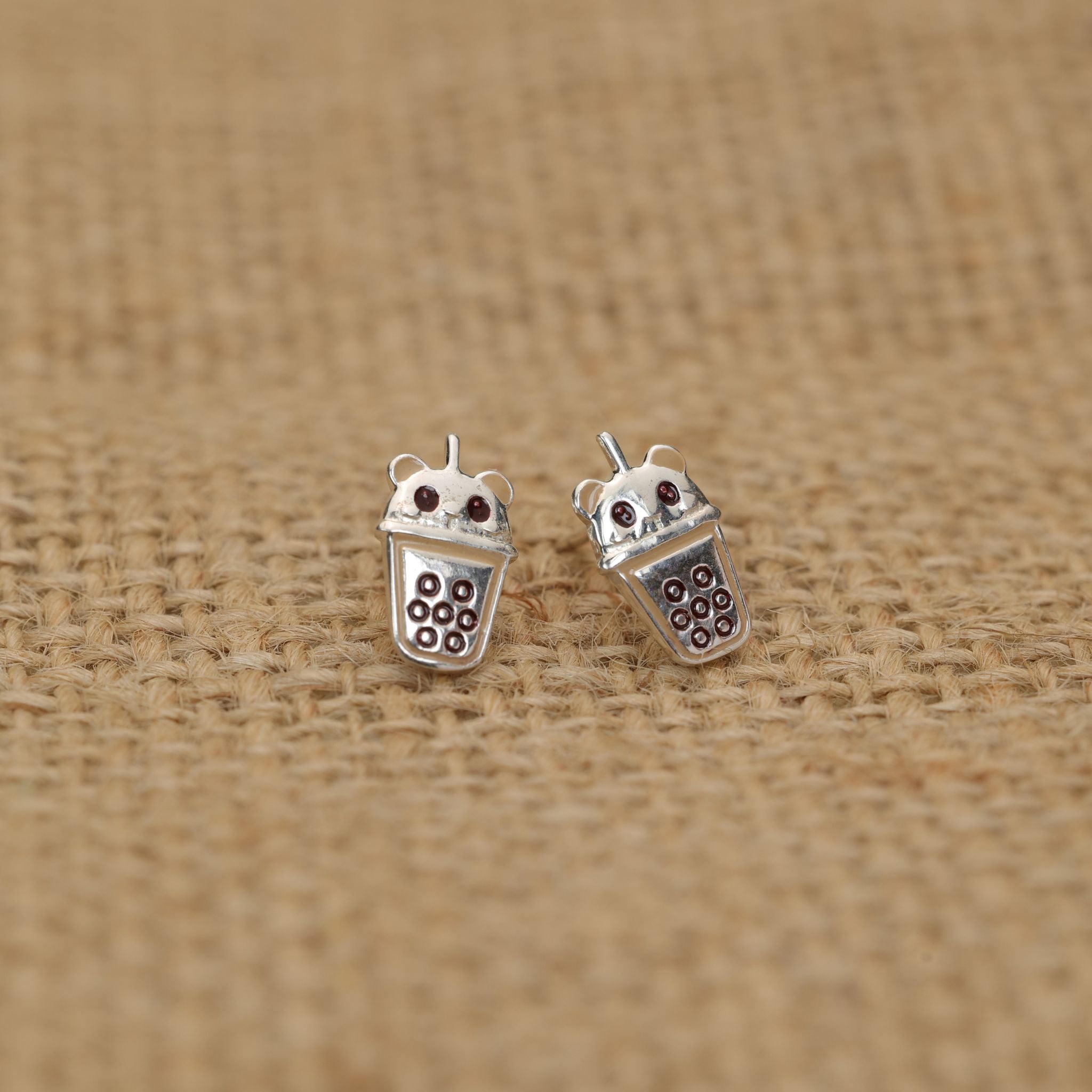 Bear Boba Tea Studs
