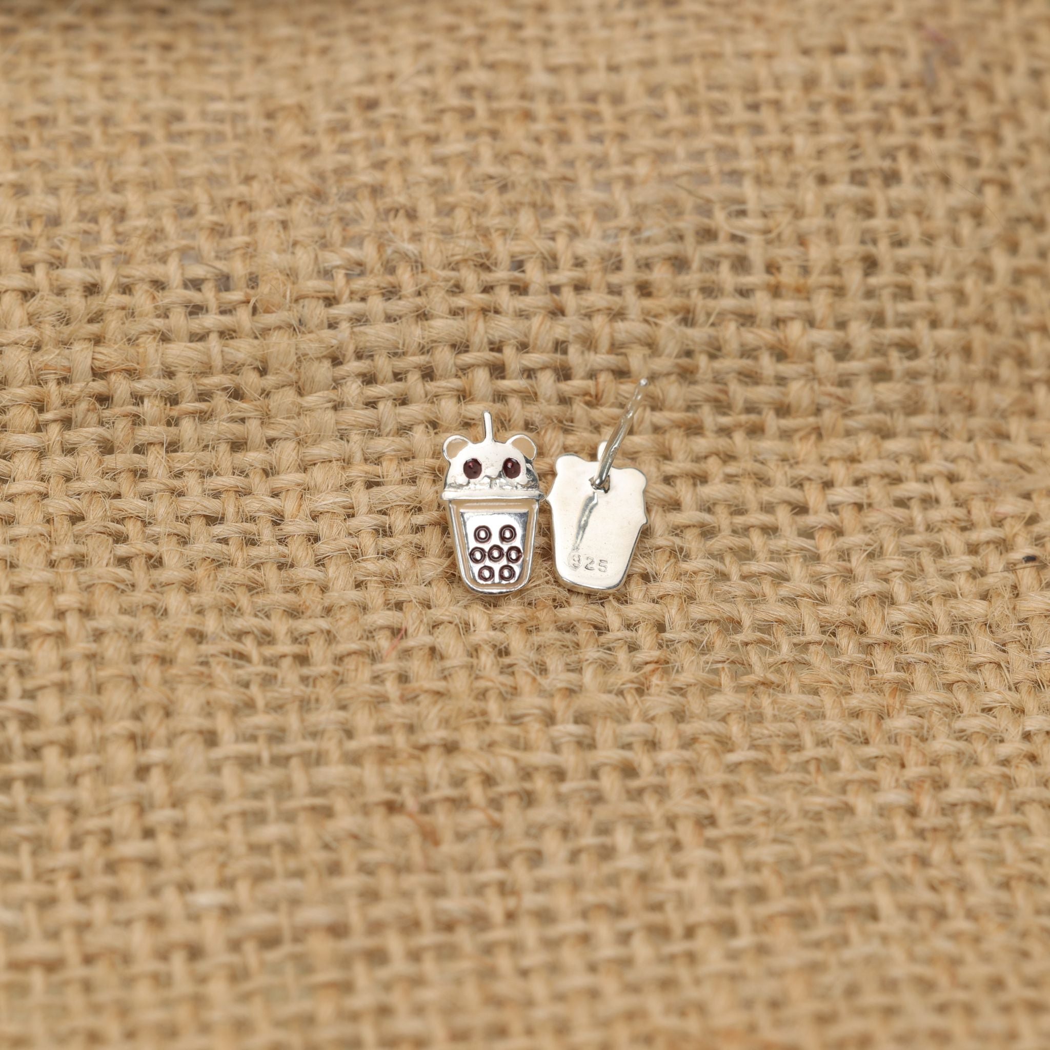 Bear Boba Tea Studs