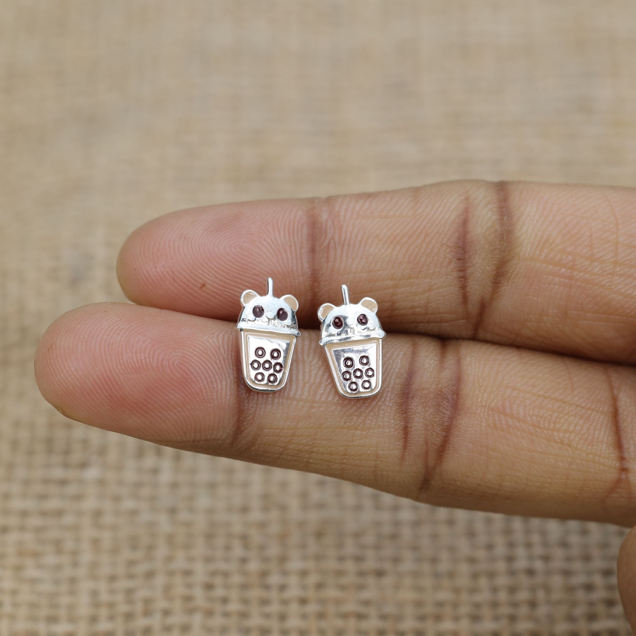 Bear Boba Tea Studs