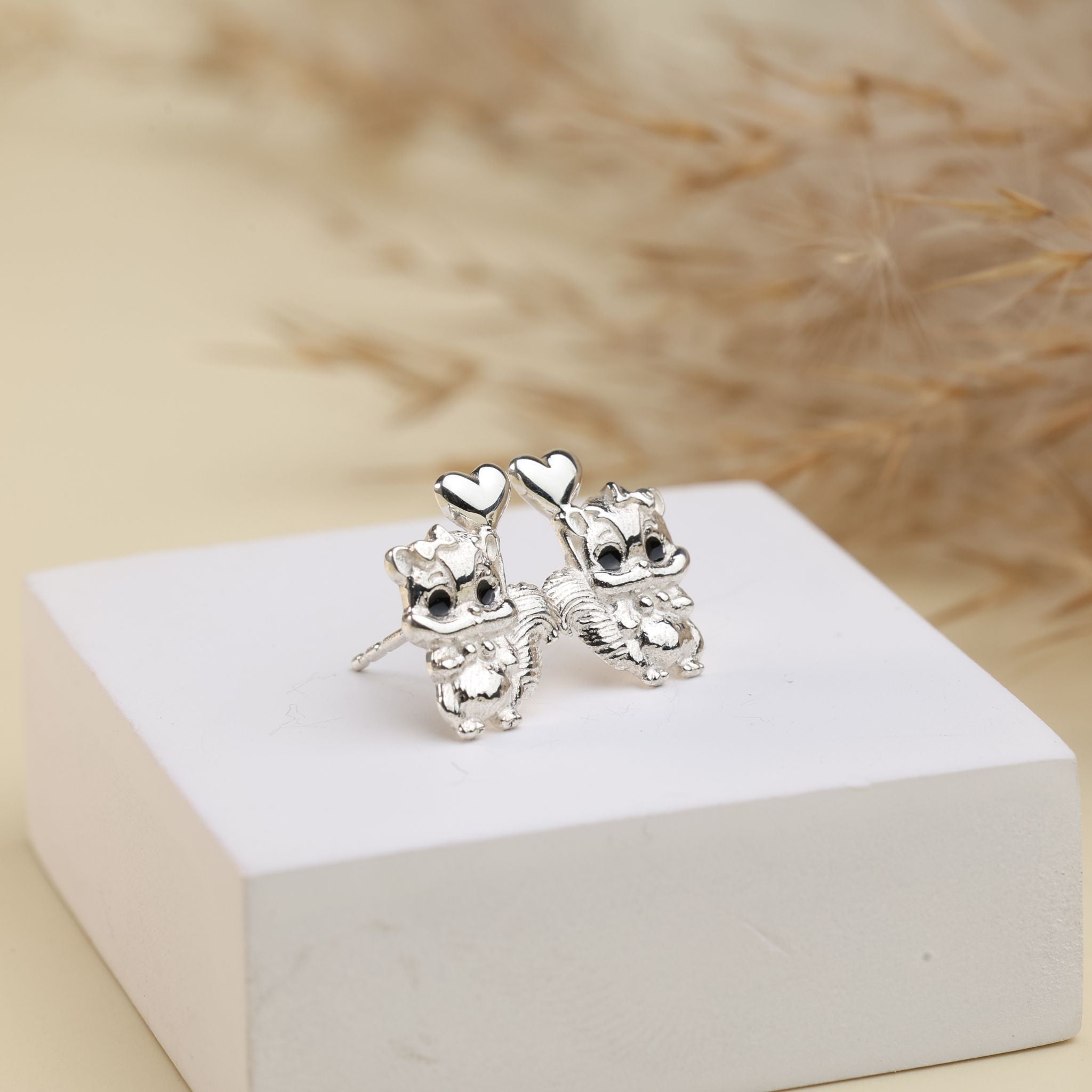 Squirrel Heart Studs