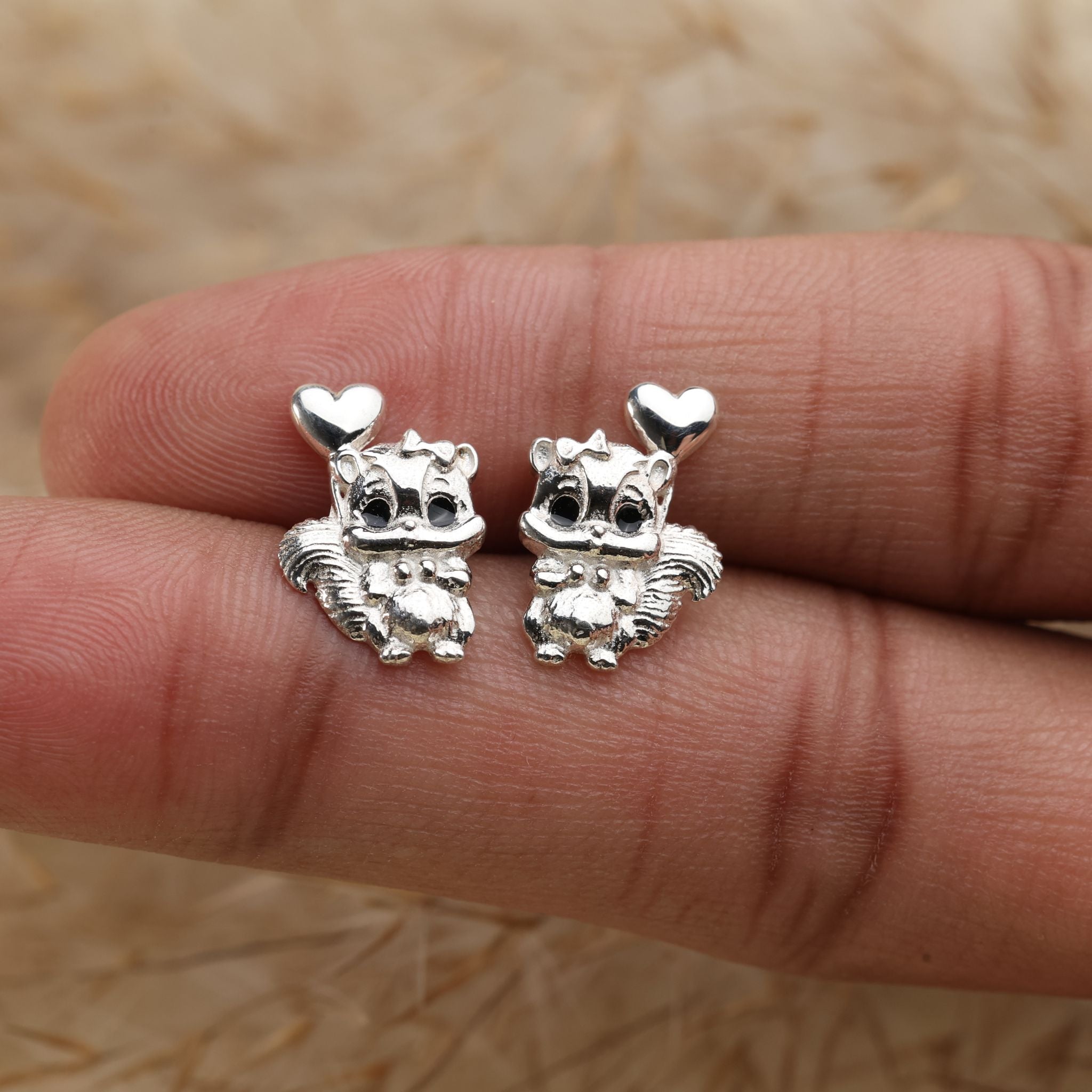 Squirrel Heart Studs
