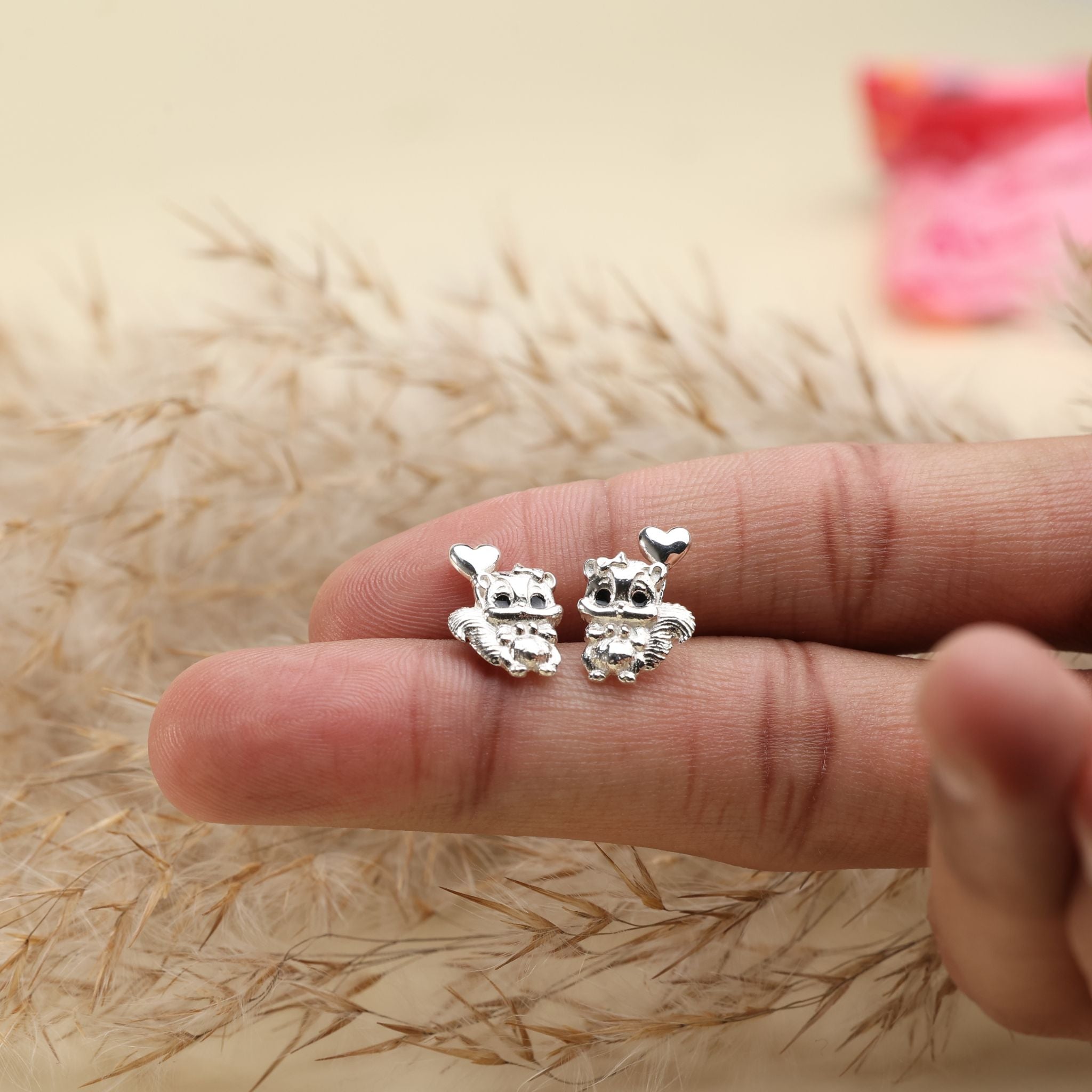 Squirrel Heart Studs