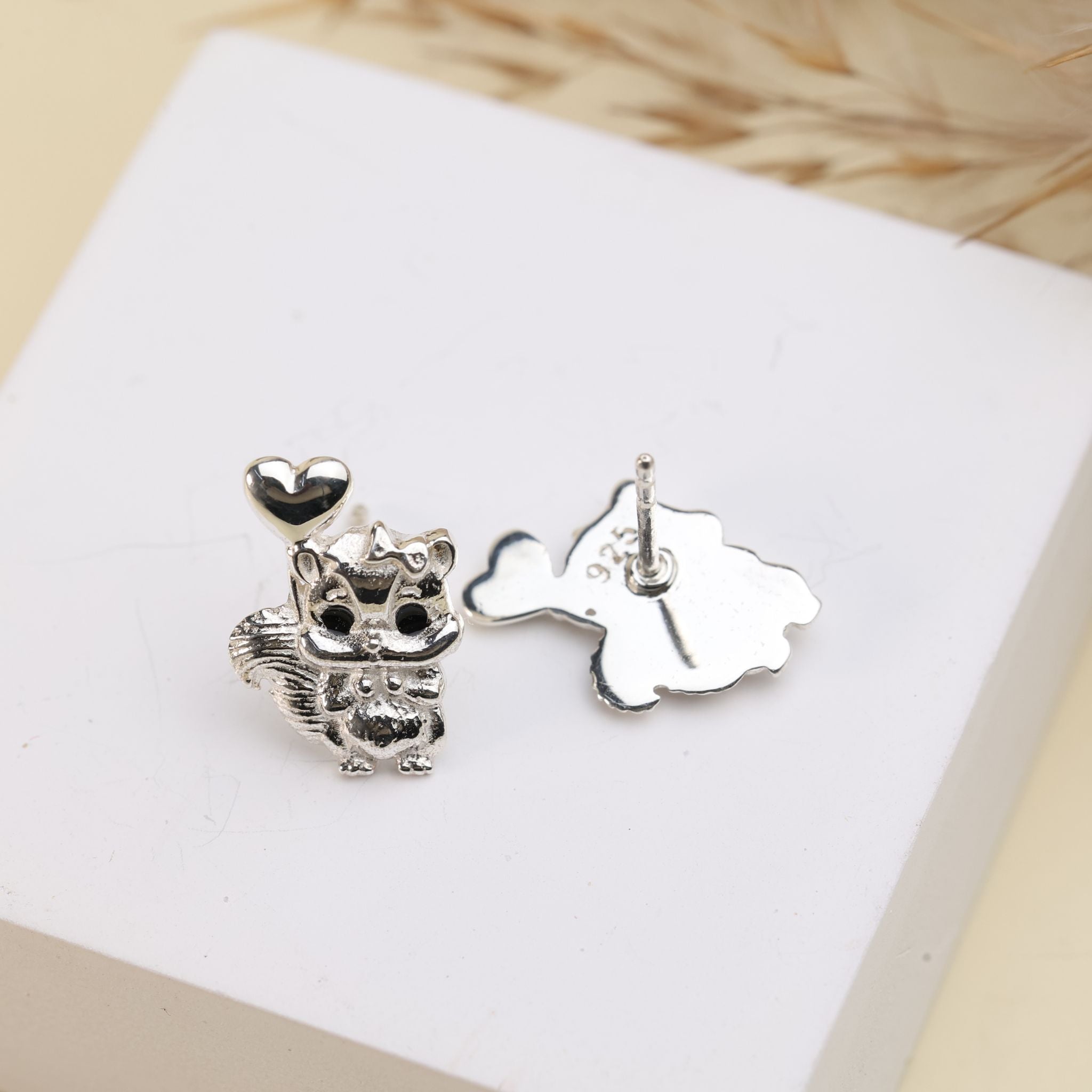 Squirrel Heart Studs