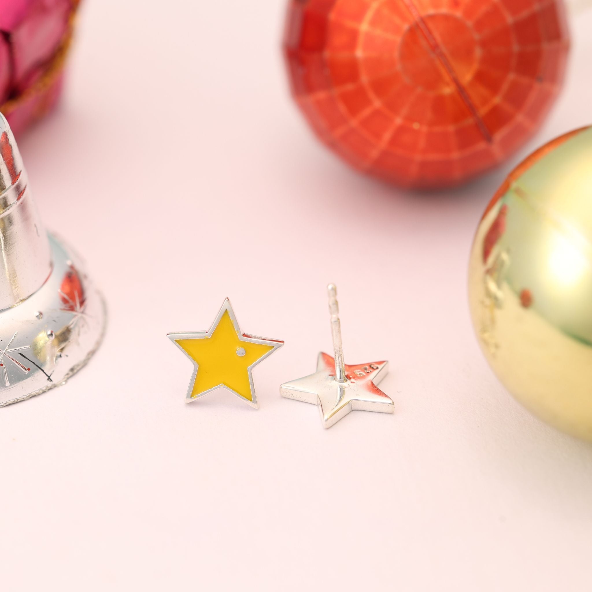 Cute Enamel Star Studs