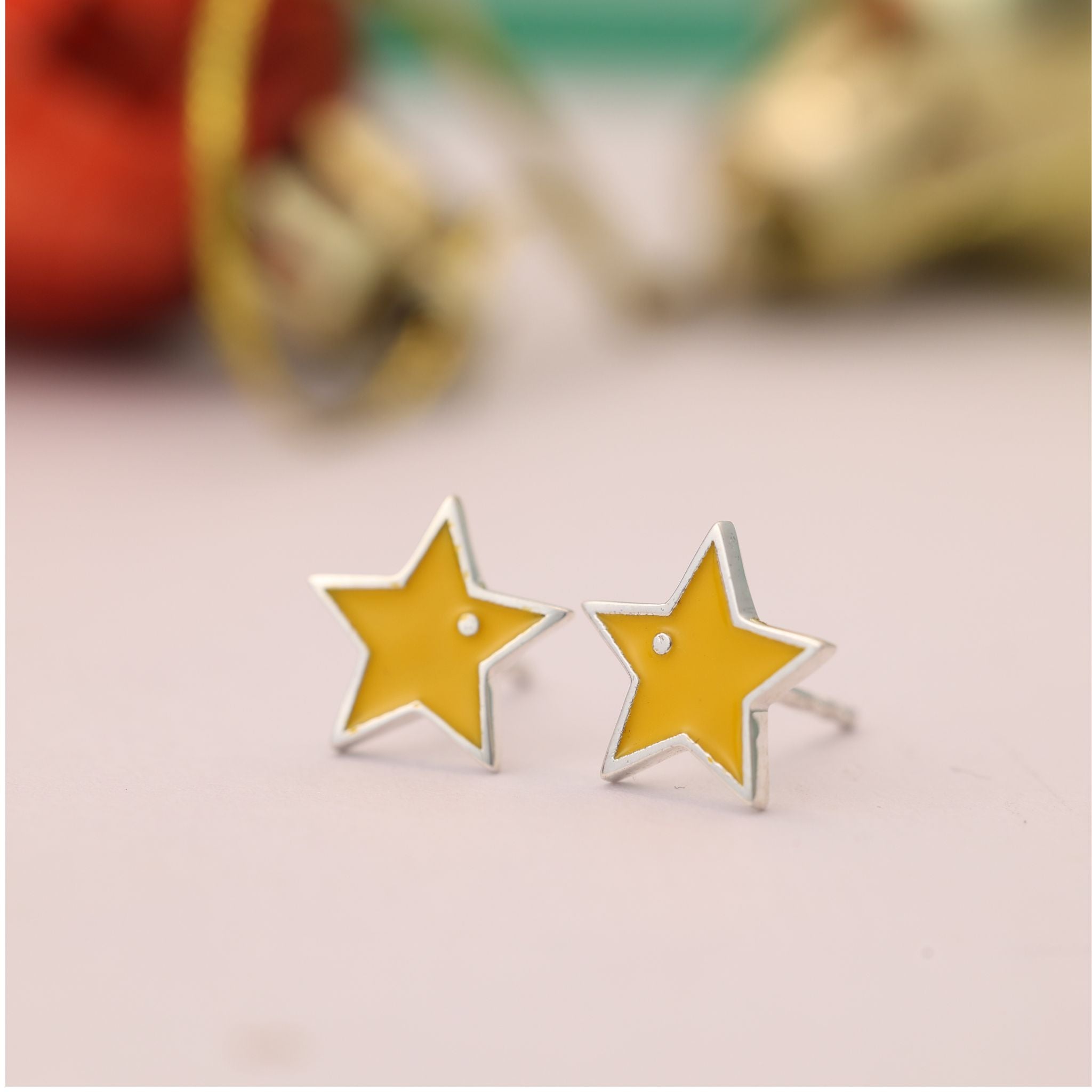 Cute Enamel Star Studs