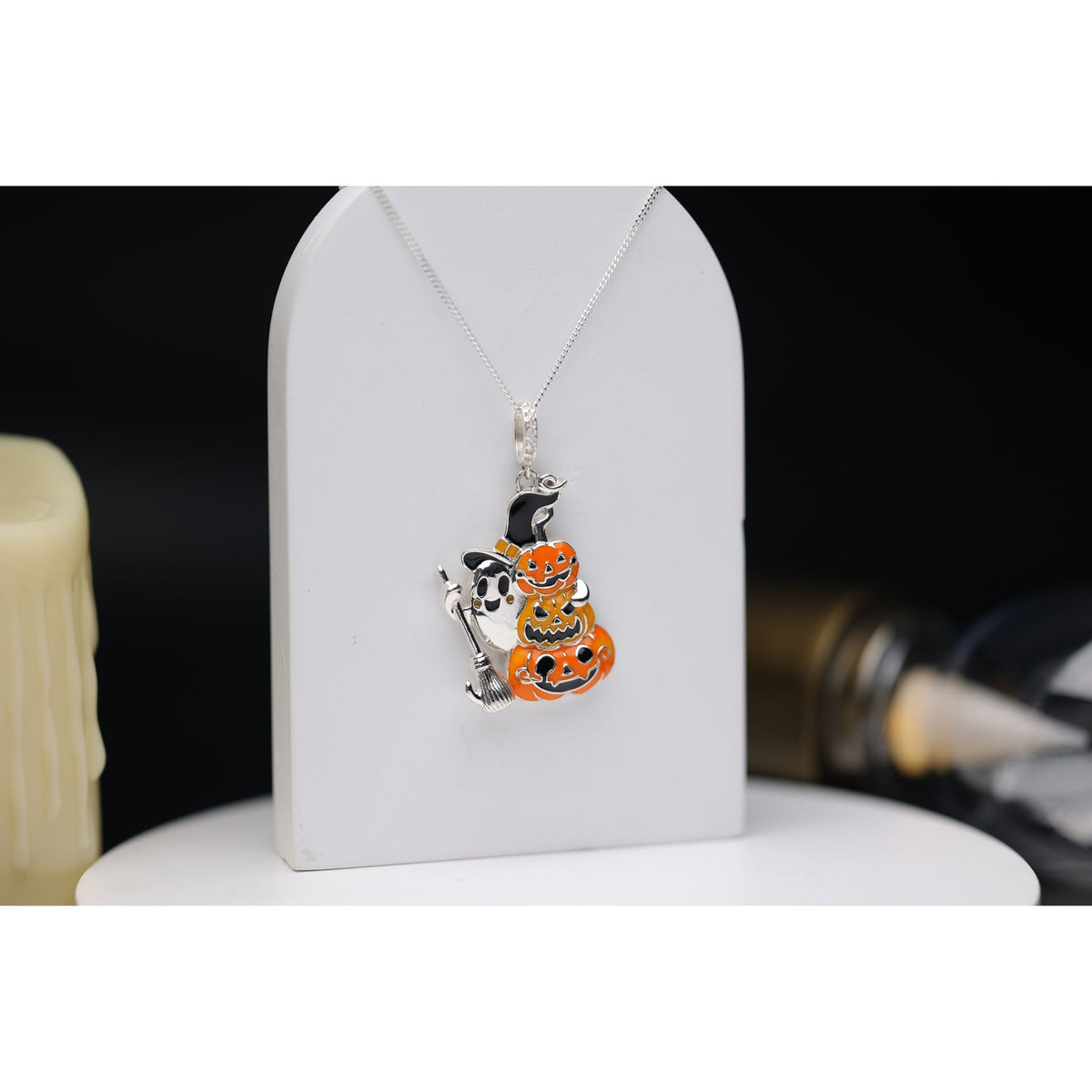 Halloween Pumpkin Ghost Pendant