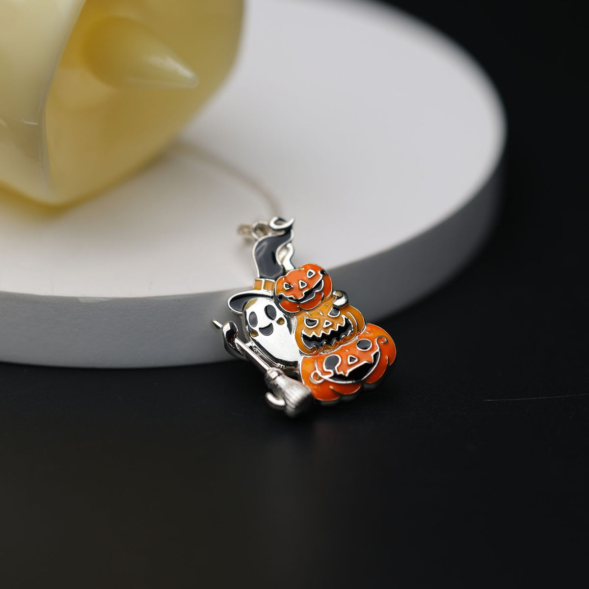 Halloween Pumpkin Ghost Pendant