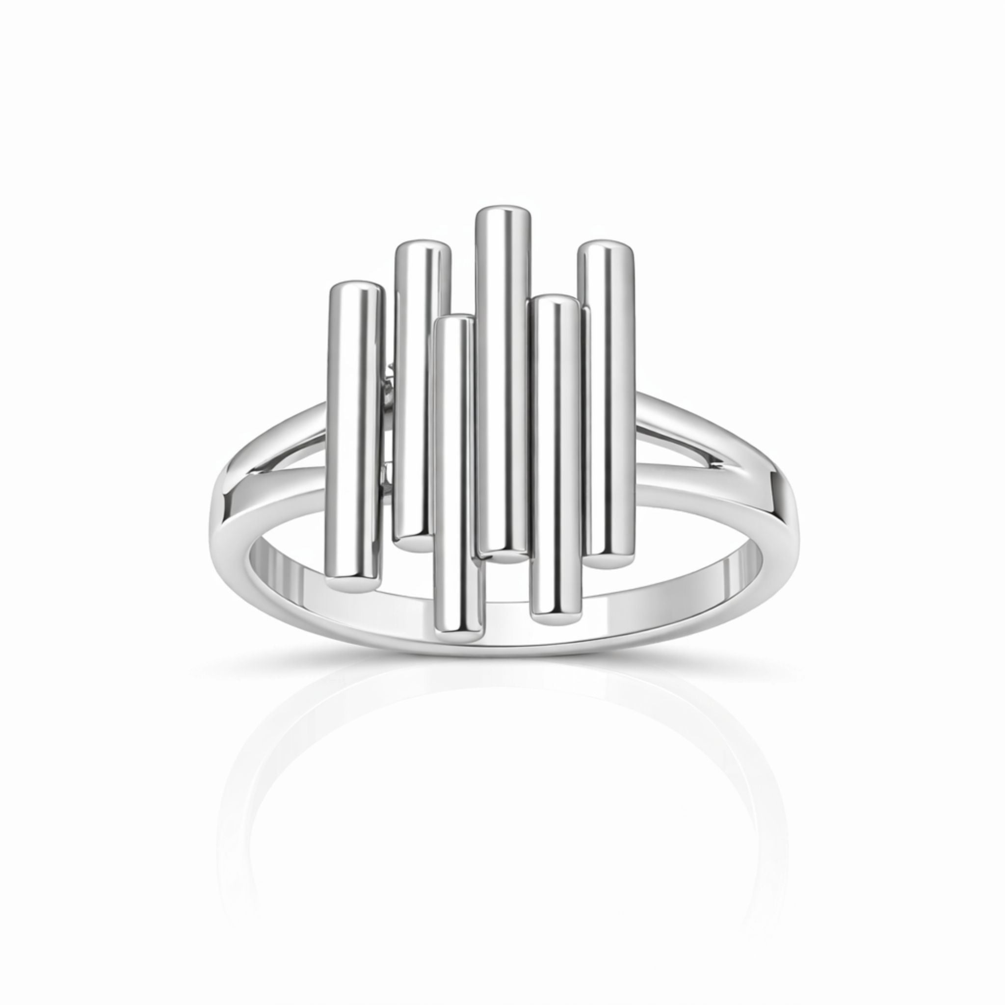 925 silver vertical bar statement ring in sterling silver