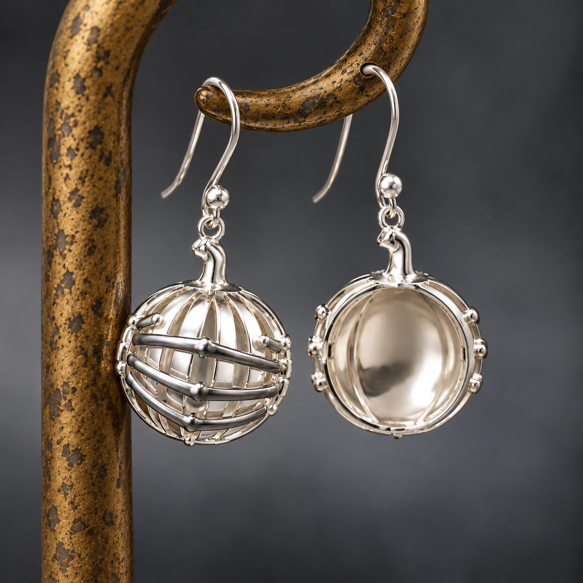 Skeleton Hand Pumpkin Dangle Earrings
