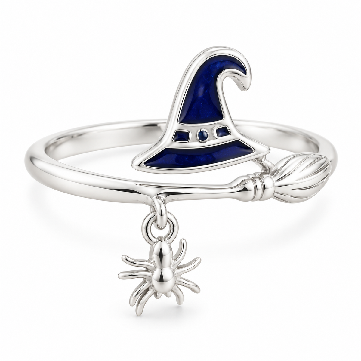 Witch Hat Ring with Spider Charm