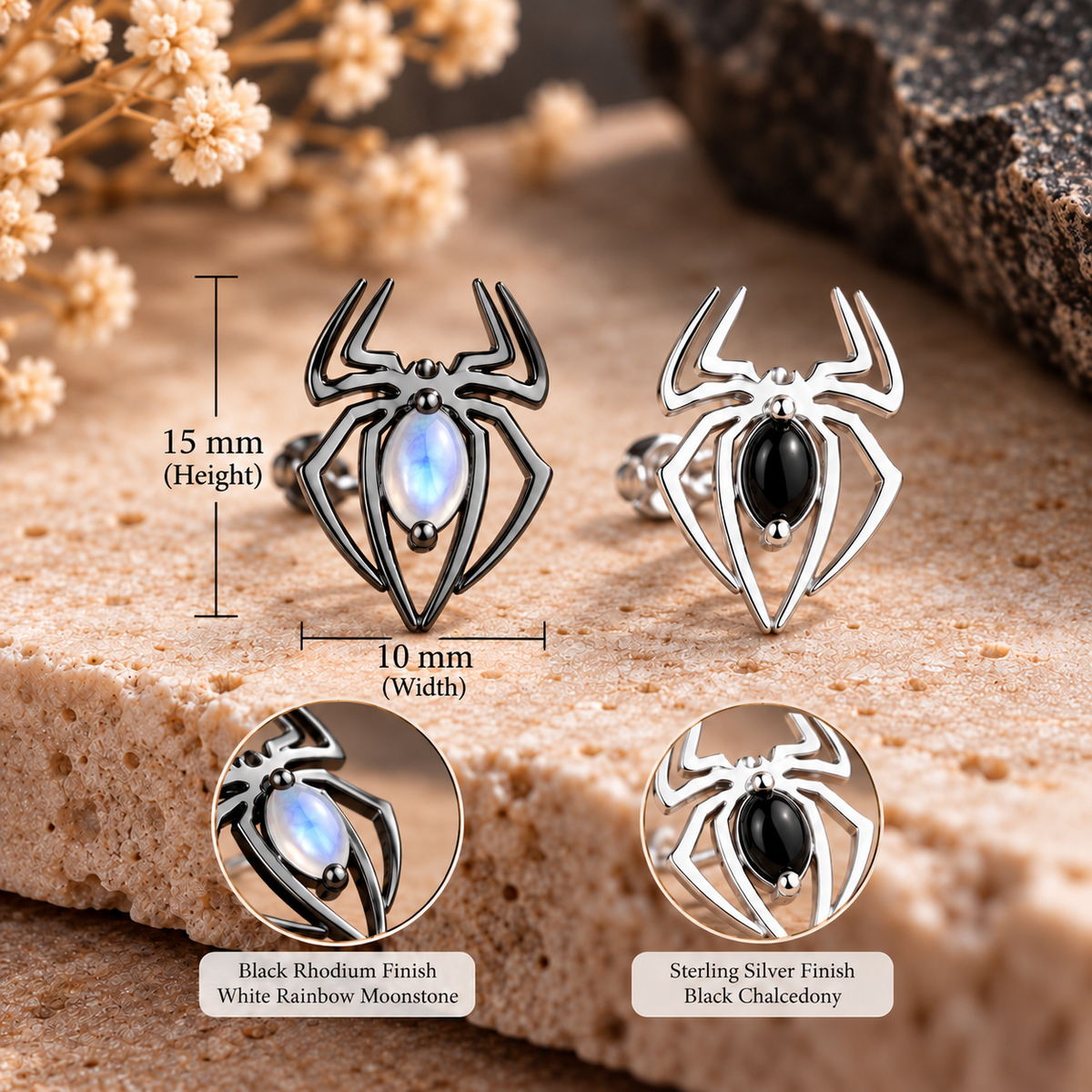 Spider Stud Earrings