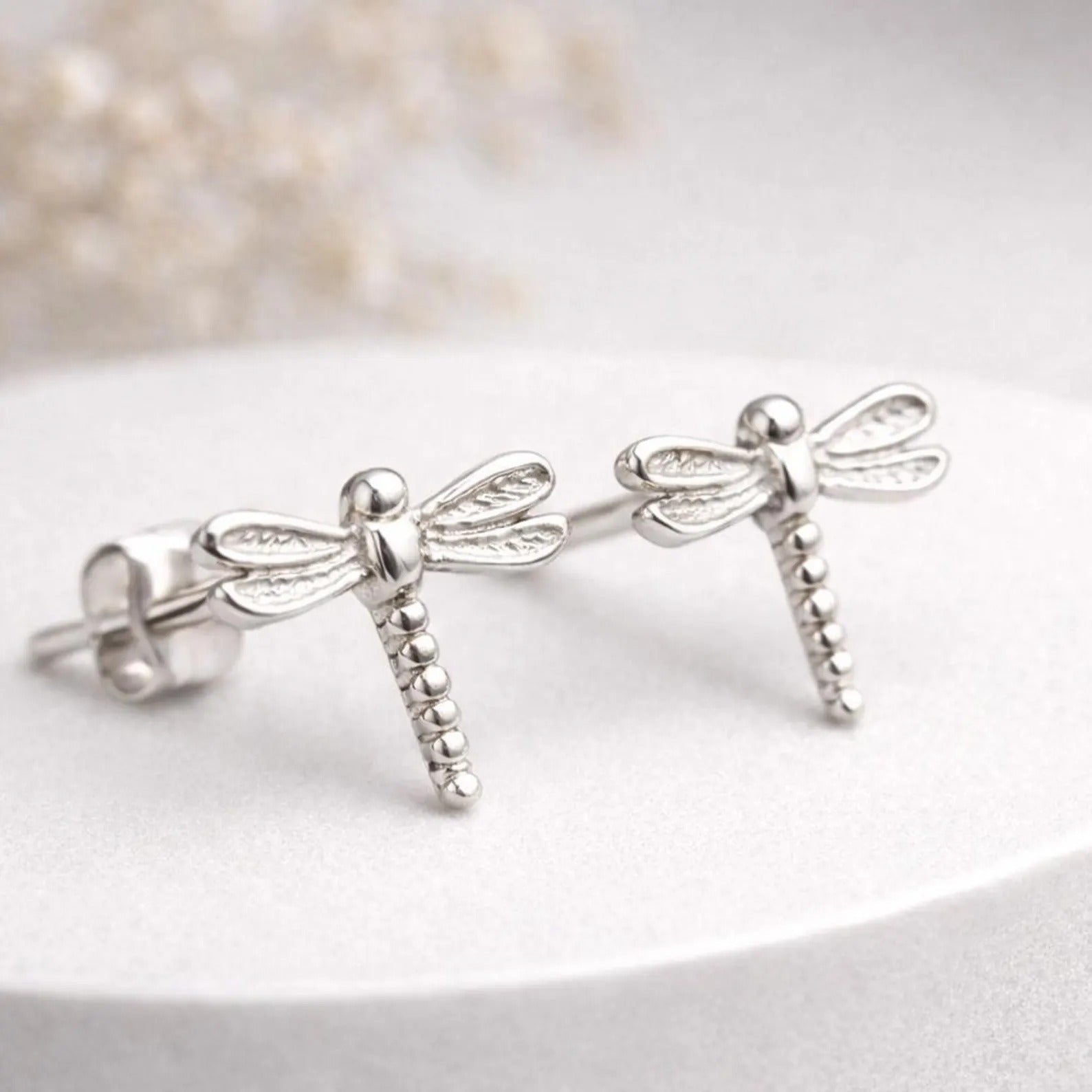 Animal Nature inspired dragonfly Sterling Silver Studs